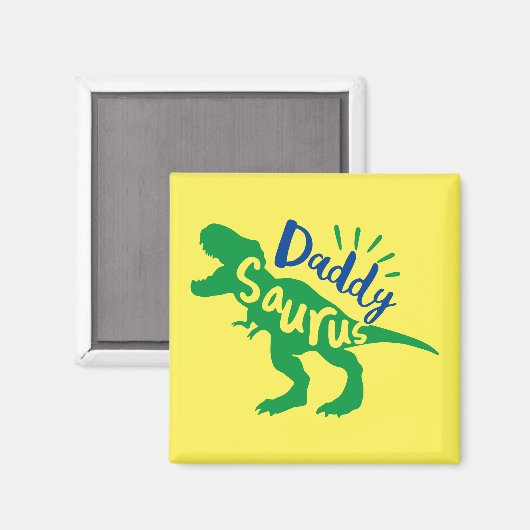 Daddy Saurus T-Rex Silhouette Magnet (Vorderseite/Rückseite)