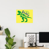 Daddy Saurus T-Rex Silhouette Poster (Heimbüro)