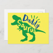 Daddy Saurus T-Rex Silhouette Postkarte (Vorne/Hinten)