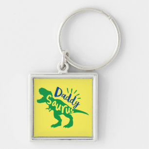 Daddy Saurus T-Rex-Silhouette Schlüsselanhänger