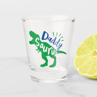 Daddy Saurus T-Rex-Silhouette Schnapsglas