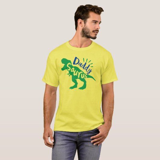 Daddy Saurus T-Rex-Silhouette T-Shirt (Vorne ganz)