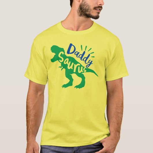Daddy Saurus T-Rex-Silhouette T-Shirt (Vorderseite)