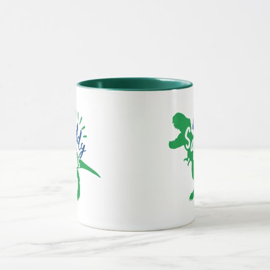 Daddy Saurus T-Rex-Silhouette Tasse (Zentrum)