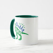 Daddy Saurus T-Rex-Silhouette Tasse (Vorderseite Links)