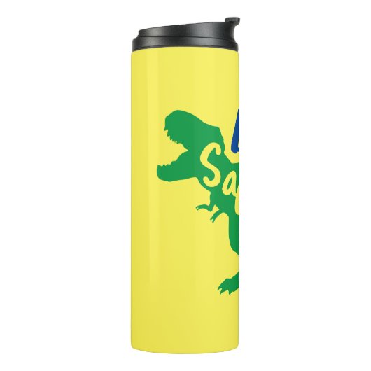 Daddy Saurus T-Rex-Silhouette Thermosbecher (Nach links gedreht)