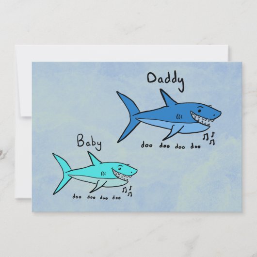 Daddy Shark & Baby Shark Fun Vatertag Karte (Vorderseite)