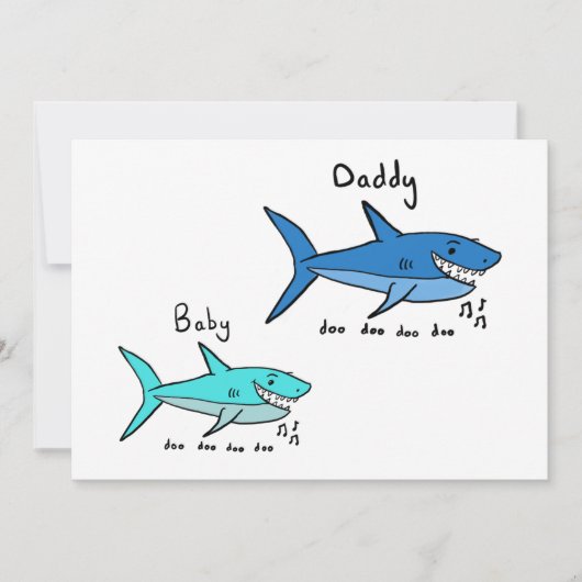 Daddy Shark & Baby Shark Vatertag Karte (Vorderseite)