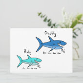 Daddy Shark & Baby Shark Vatertag Karte (Stehend Vorderseite)