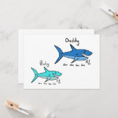 Daddy Shark & Baby Shark Vatertag Karte (Vorderseite/Rückseite Beispiel)