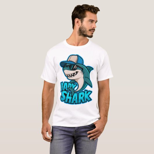 Daddy Shark Cool Vater Vibes T - Shirt (Vorne ganz)