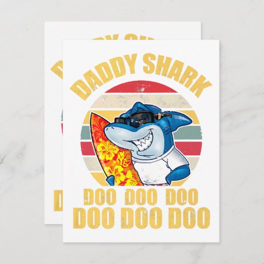 Daddy Shark Doo Doo Doo Doo Vathers Day 2024 Begleitkarte (Vorne/Hinten)