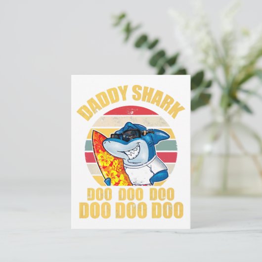 Daddy Shark Doo Doo Doo Doo Vathers Day 2024 Begleitkarte (Stehend Vorderseite)