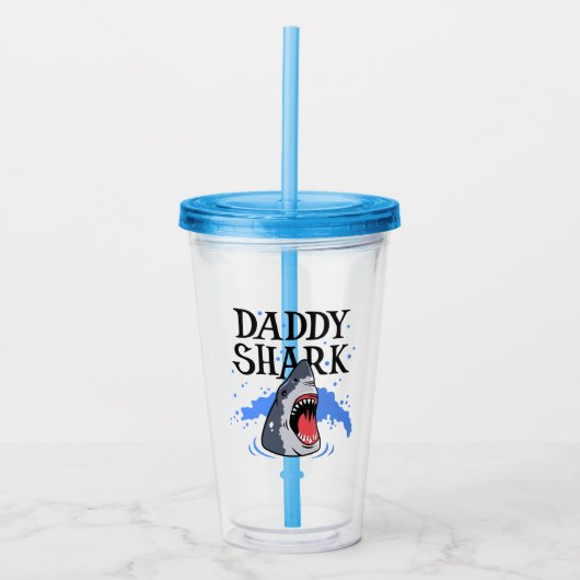Daddy Shark - Great White Acryltrinkbecher (Vorderseite)