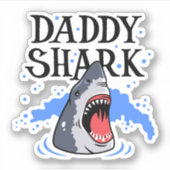 Daddy Shark - Great White Aufkleber (Vorderseite)