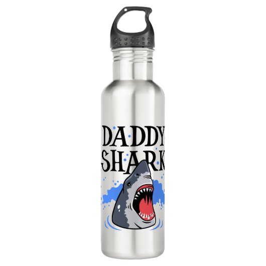 Daddy Shark - Great White Edelstahlflasche (Vorderseite)