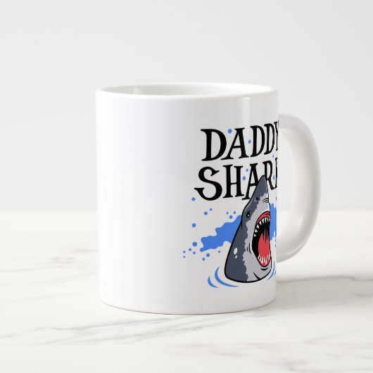 Daddy Shark - Great White Jumbo-Tasse (Vorderseite Rechts)