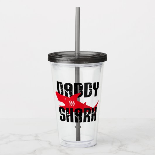 Daddy Shark hat Graphic getragen Acryltrinkbecher (Vorderseite)