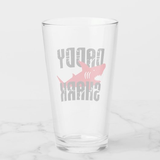 Daddy Shark hat Graphic getragen Glas (Rückseite)