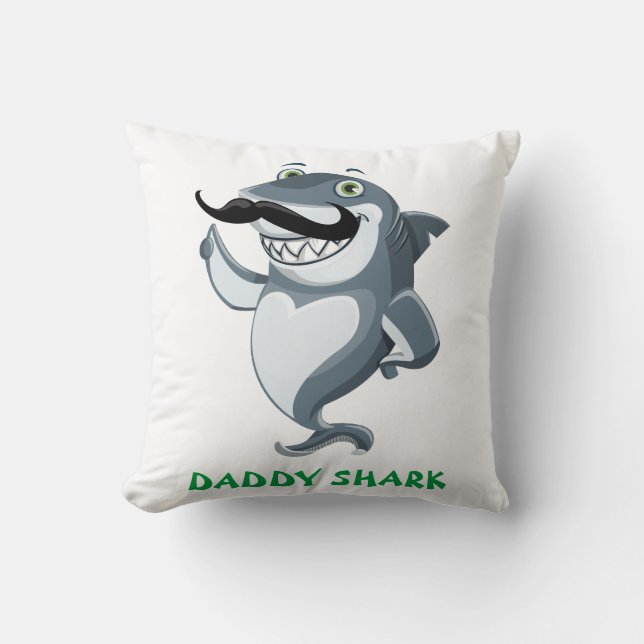 Daddy Shark Mommy Shark Kissen (Vorderseite)