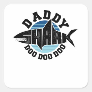 Daddy Shark Quadratischer Aufkleber