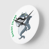 Daddy Shark Runde Wanduhr (Winkel)