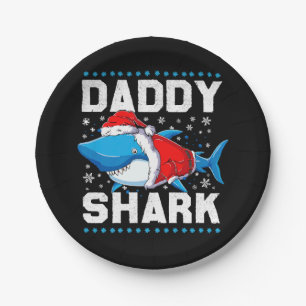 Daddy Shark Santa Vatertag Pappteller