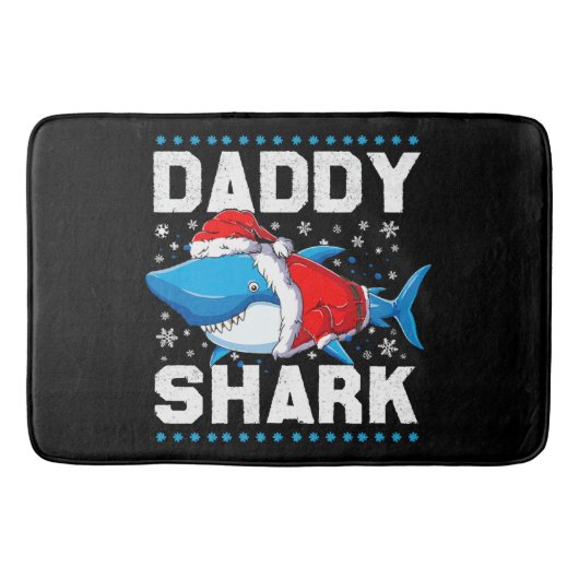 Daddy Shark Santa Vathers Day Badematte (Vorderseite)