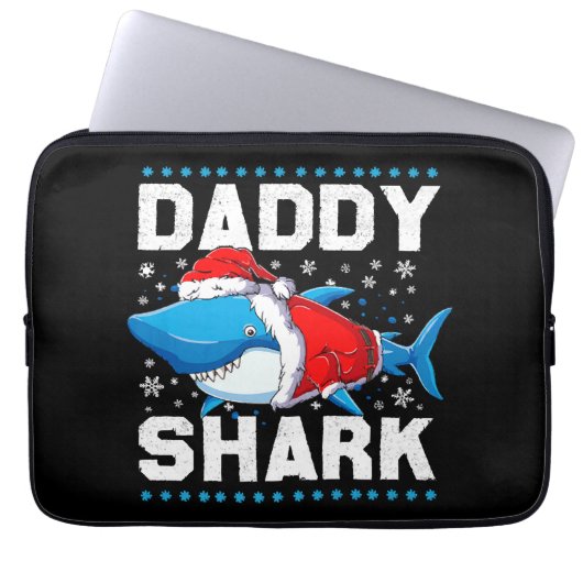 Daddy Shark Santa Vathers Day Laptopschutzhülle (Vorderseite)