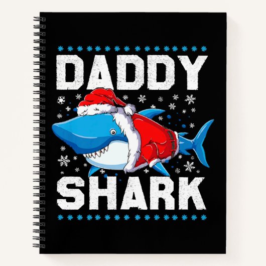 Daddy Shark Santa Vathers Day Notizblock (Vorderseite)