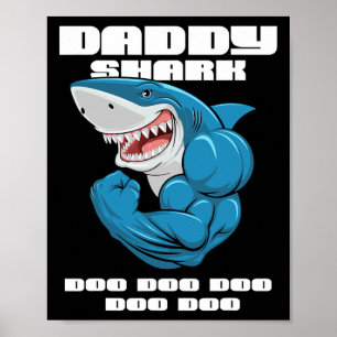 Daddy Shark Shirt Funny Vathday Geschenk für Kinde Poster