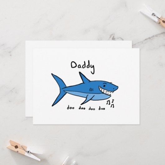 Daddy Shark Vatertag Karte (Vorderseite/Rückseite Beispiel)