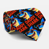 Daddy Shark Vatertagsgeschenke Krawatte (Gerollt)