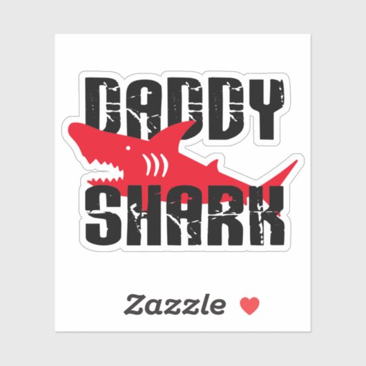 Daddy Shark Worn Graphic Aufkleber (Blatt)