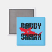 Daddy Shark Worn Graphic Magnet (Vorderseite/Rückseite)