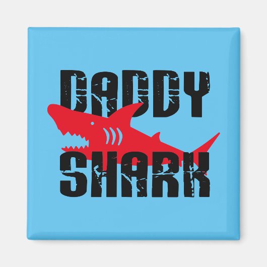 Daddy Shark Worn Graphic Magnet (Vorne)