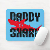 Daddy Shark Worn Graphic Mousepad (Mit Mouse)