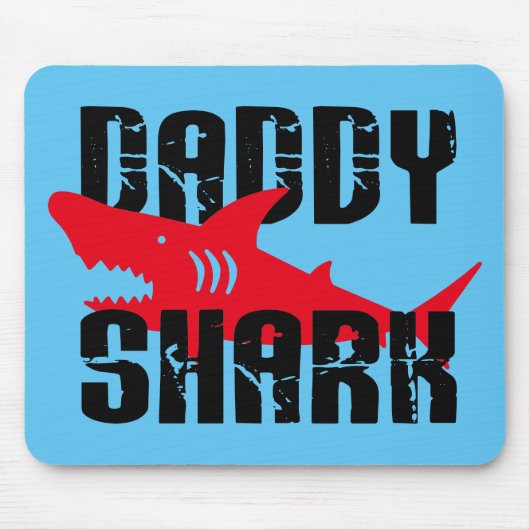 Daddy Shark Worn Graphic Mousepad (Vorne)