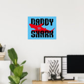 Daddy Shark Worn Graphic Poster (Heimbüro)