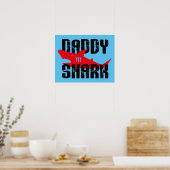 Daddy Shark Worn Graphic Poster (Küche)