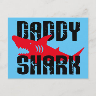 Daddy Shark Worn Graphic Postkarte