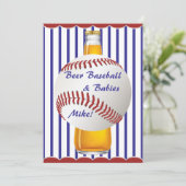 Daddy Shower Beer Baseball und Babies Einladung (Stehend Vorderseite)