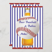 Daddy Shower Beer Baseball und Babies Einladung (Vorne/Hinten)