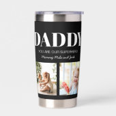 Daddy Sie sind unser Superheld Foto Collage Custom Thermobecher (Links)