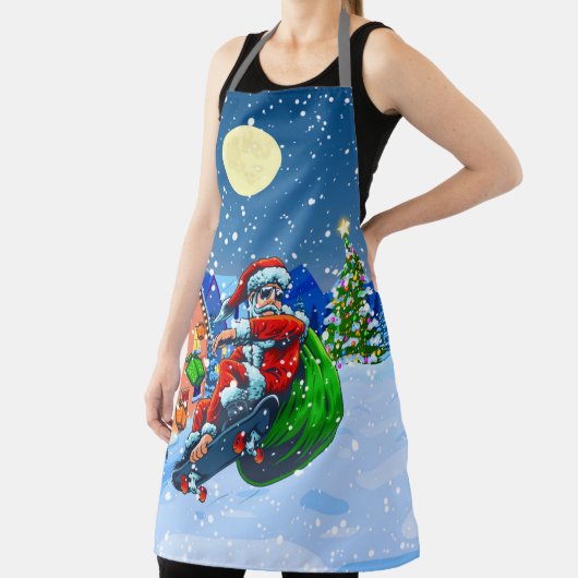 Daddy Skateboard Santa Claus Funny Schürze (InSitu)