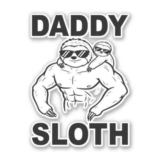 Daddy Sloth Aufkleber (Vorderseite)
