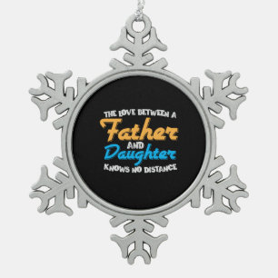 Daddy spendet die Liebe zwischen Vater und Tochter Schneeflocken Zinn-Ornament