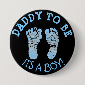 Daddy to be Baby Shower Button Black and Blue (Vorderseite)