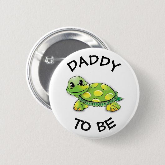 Daddy to be Baby Shower Button Schildkröte Thema (Vorne & Hinten)
