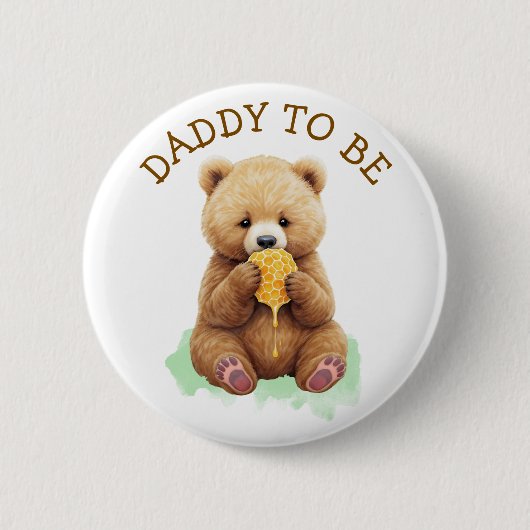 Daddy to Be | Bärenjunge-Babyshower Button (Vorderseite)